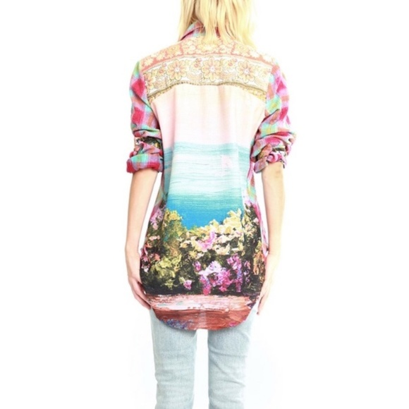 ARATTA Anthro Harbor Island Asymmetrical Shirt NWT - Picture 3 of 3